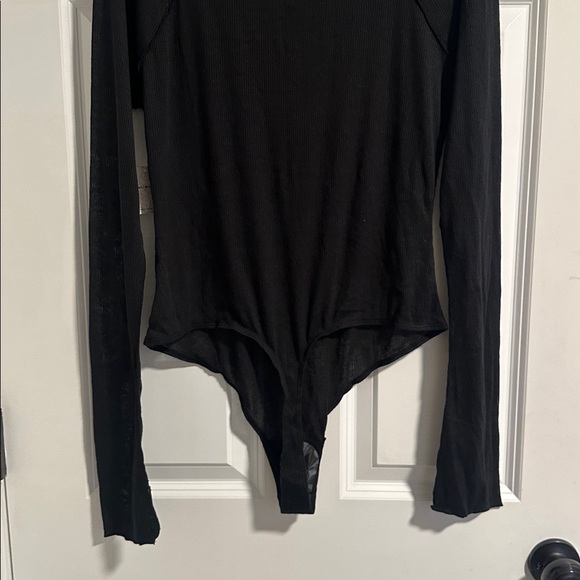 🆕 NWT Free People Sheer Black Bodysuit size XL - Picture 8 of 11